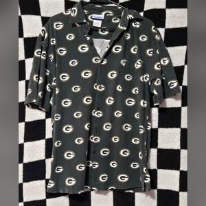 Green Bay Packers Reebok button-up Polo size large